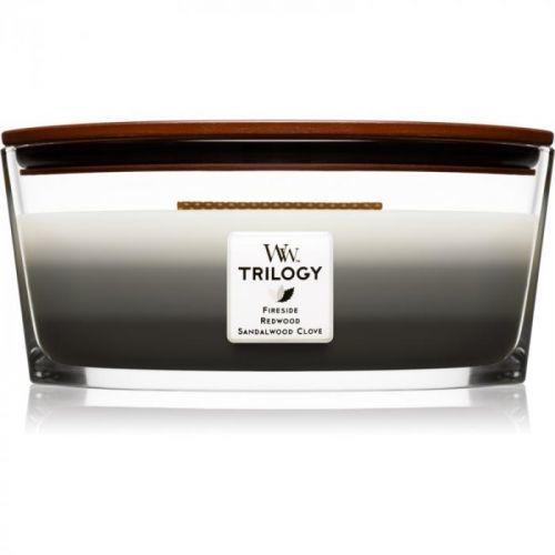 Woodwick Trilogy Warm Woods scented candle wooden wick (hearthwick) 453,6 g