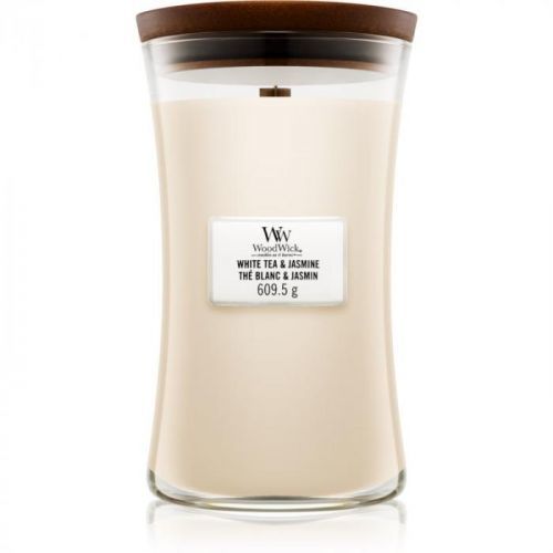 Woodwick White Tea & Jasmine scented candle Wooden Wick 609,5 g