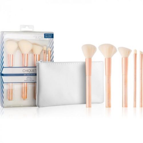 Royal and Langnickel Chique RoseGold Make-up Brush Set with Pouch for Women