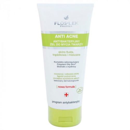 FlosLek Pharma Anti Acne Cleansing Gel For Oily Acne - Prone Skin 200 ml