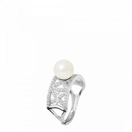 Natural White Round Pearl Ring 8-9mm