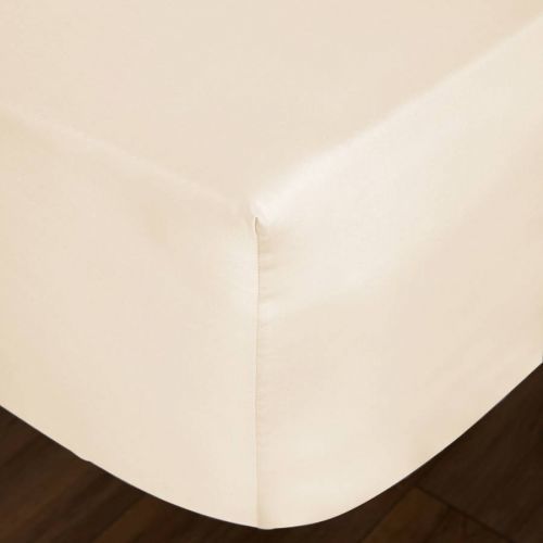400TC King Fitted Sheet Cream