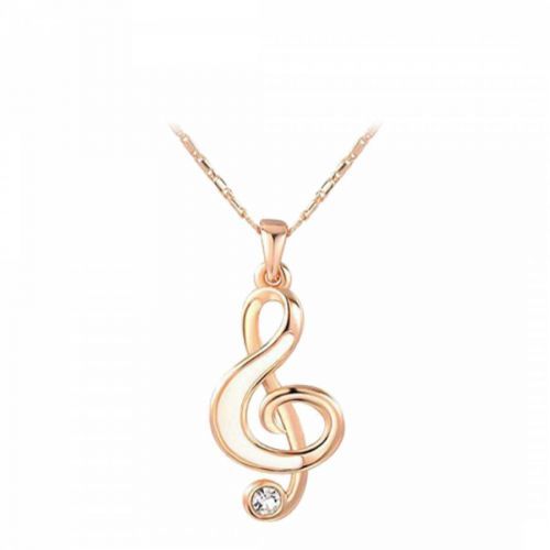 Music Note Necklace with Swarovski Crystals