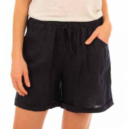 Navy Mini Linen Shorts