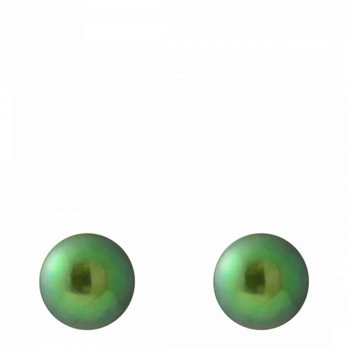 Malachite Green Pearl Earrings 6-7mm