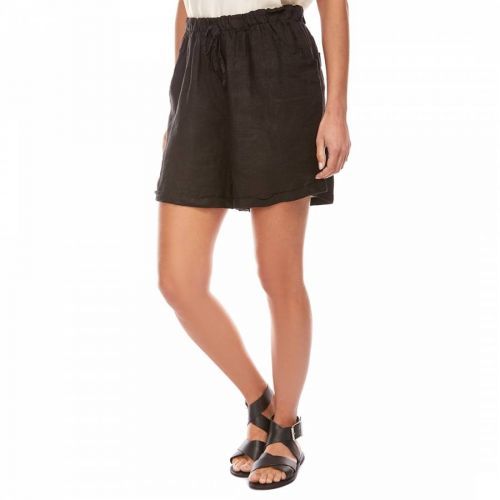 Black Mini Linen Shorts