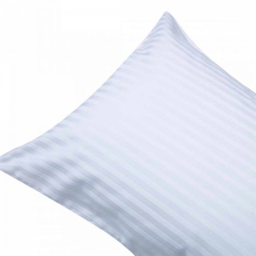 540TC Satin Stripe Pair of Housewife Pillowcases White