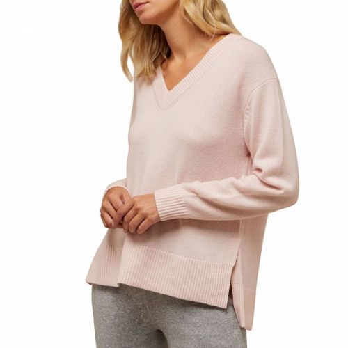 Pink Cashmere V-Neck Jumper