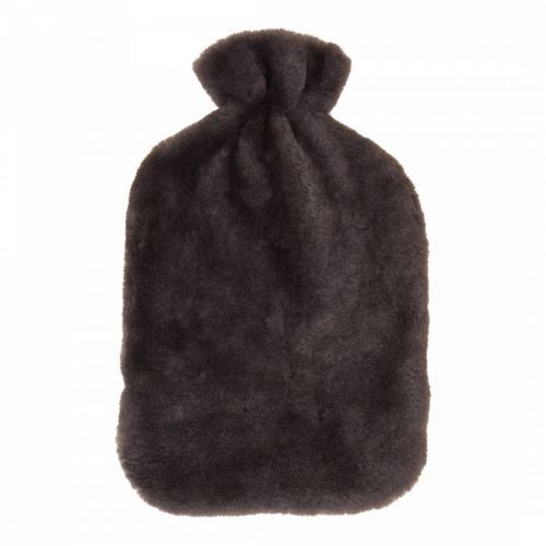 Grey Shearling Hot Water Bottle Cover