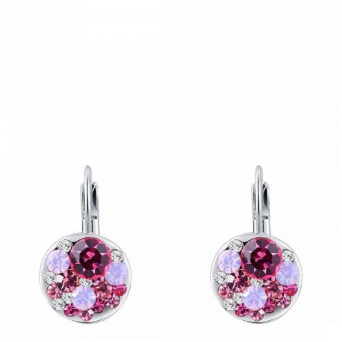 Platinum Plated Ruby Clip Earrings