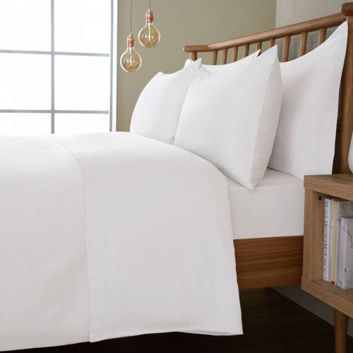 400TC Single Flat Sheet White