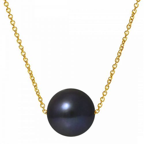 Black/Gold Single Pearl Necklace