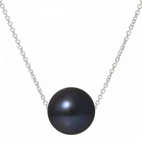 Silver /Black Tahitian Style Freshwater Pearl Necklace 9-10mm