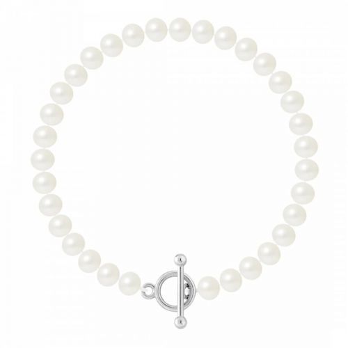 Natural White Row Of Pearls Bracelet 6-7mm