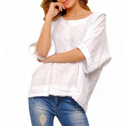 White Relaxed Linen Top