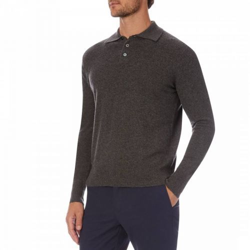 Grey Cashmere Polo Neck Jumper