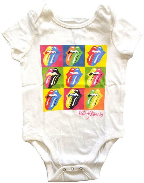 The Rolling Stones Two-Tone Tongues Baby Grow White (0 - 3 Months)