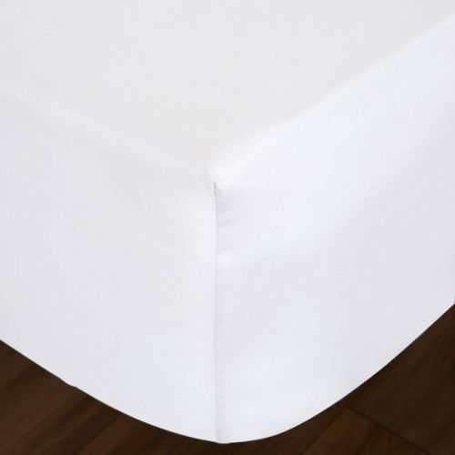 400TC Single Fitted Sheet White
