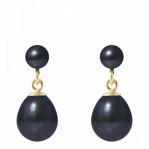 Black Double Pearl Earrings