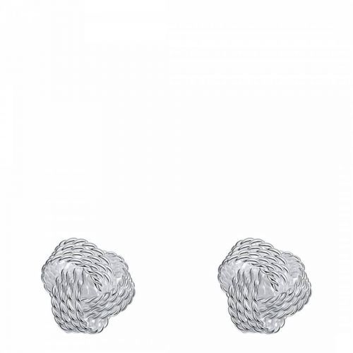 Silver Plated Chain Stud Earrings