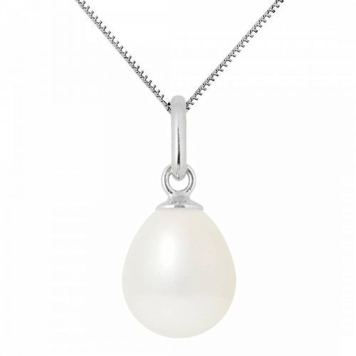 Silver/White Freshwater Pearl Necklace
