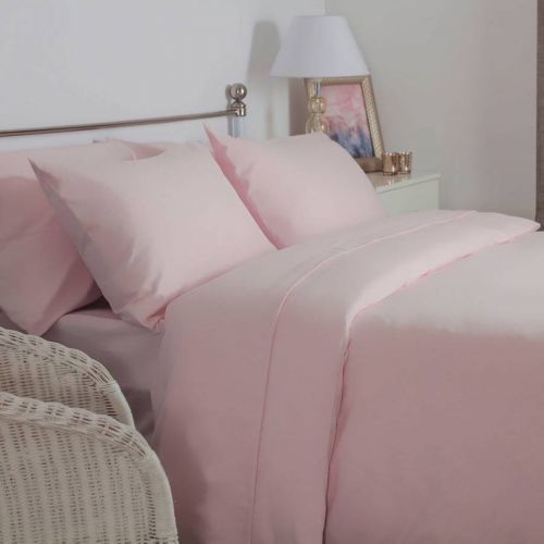Brushed Cotton Double Duvet Cover Pink