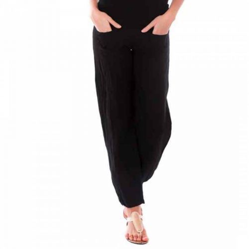 Black Wide Leg Linen Trouser