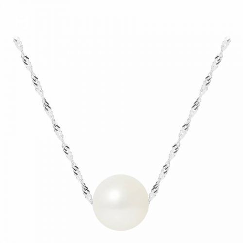 White/ White Gold Real Cultured Freshwater Pearl Necklace