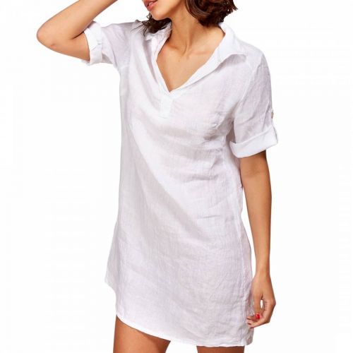 White Mini Linen Dress