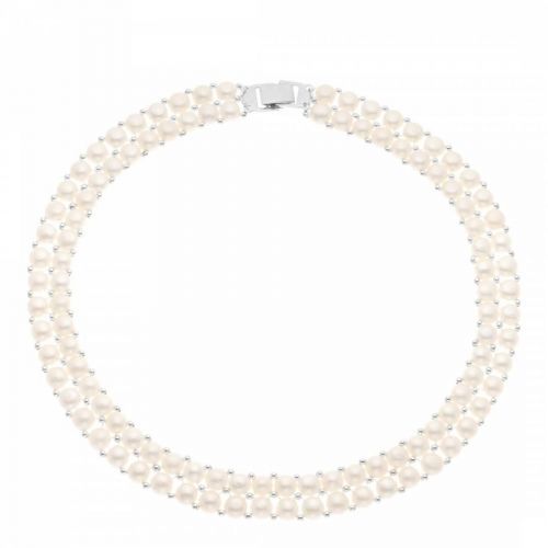 White Double Pearl Necklace