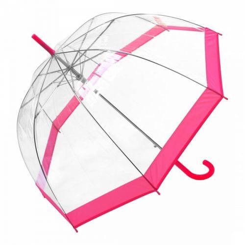 Transparent / Pink Border Birdcage Umbrella