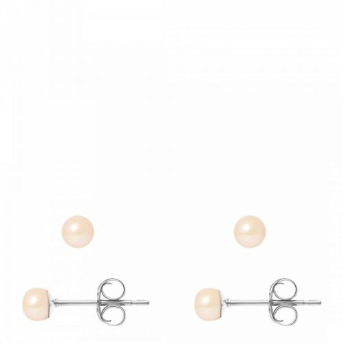 Pink Silver Freshwater Pearl Earrings