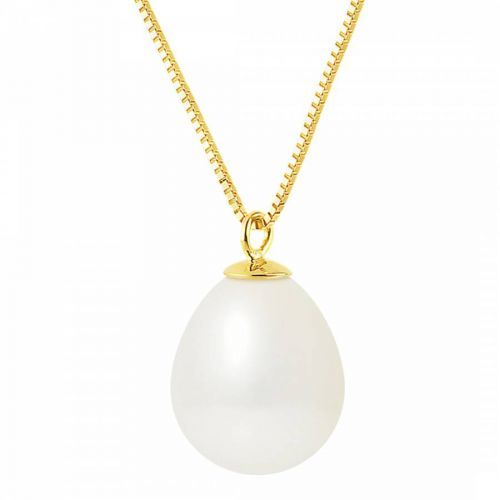 Yellow Gold White Pearl Necklace