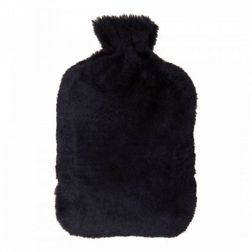 Navy Shearling Hot Water Bottle Cover