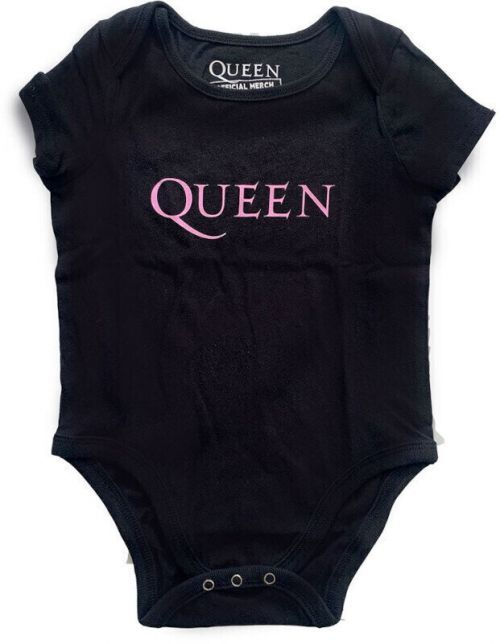 Queen Pink Logo Baby Grow Black (0 - 3 Months)