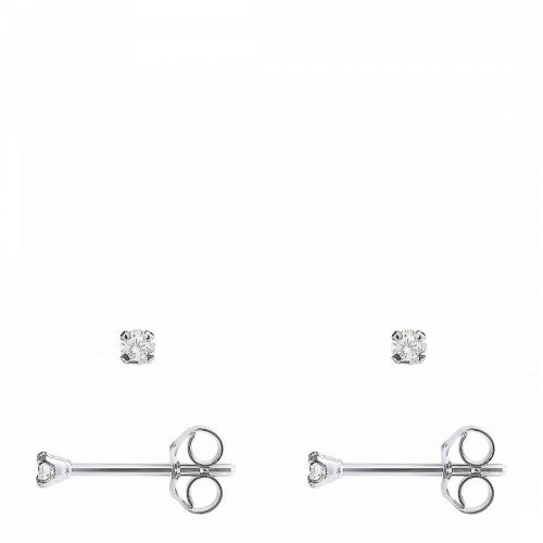 Silver/Diamond Stud Earrings