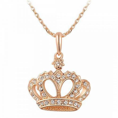 Rose Gold Plated Crown Necklace