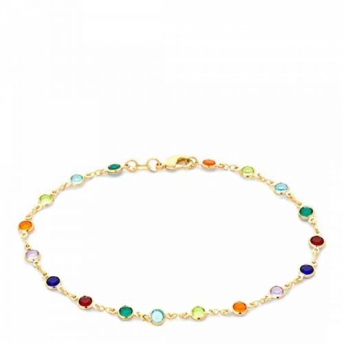 18K Gold Plated Multi Color Gemstone Bracelet