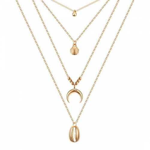 18K Gold Plated Multi Strand Beach Layer Necklace