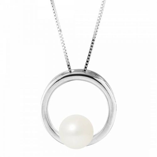 Natural White Pearl Pendant Necklace 8-9mm