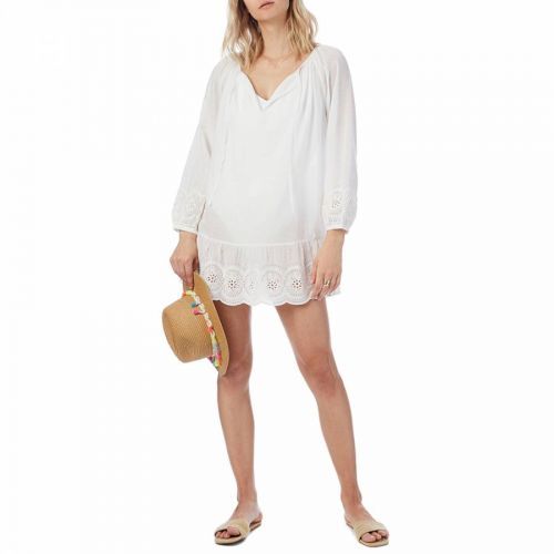 White Cotton Broderie Anglaise Tunic