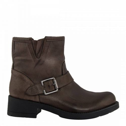 Brown Leather Ankle Boot