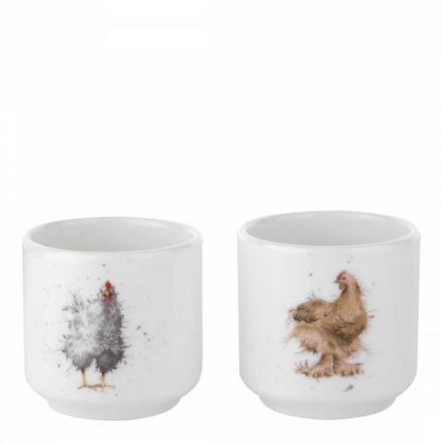Set of 2 Chickens Egg Cups
