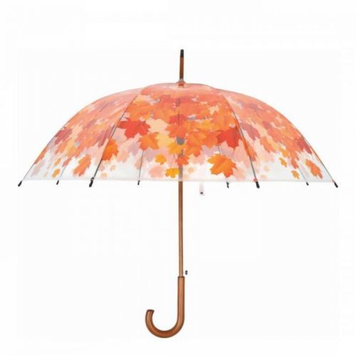 Transparent / Orange Fall Leaves Birdcage Umbrella