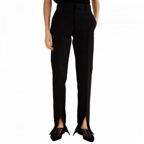 Black Slit Hem Trousers