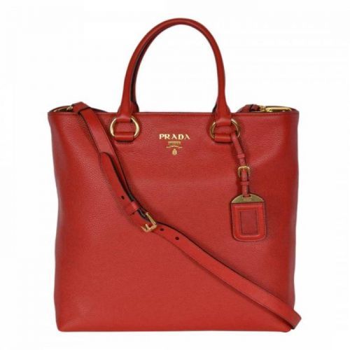 Red Leather Tote Bag