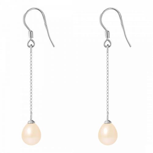 Natural Pink Pearl Pear Drop Earrings 8-9mm