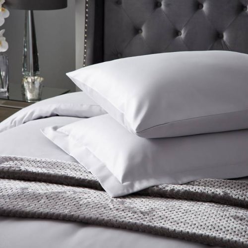 1000TC Pair of Housewife Pillowcases Ice Grey