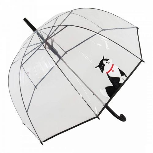 Transparent / Black Cat Birdcage Umbrella