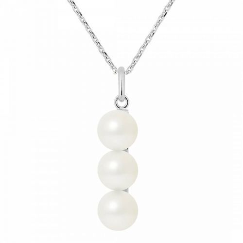White Triple Pearl Necklace 5-6mm